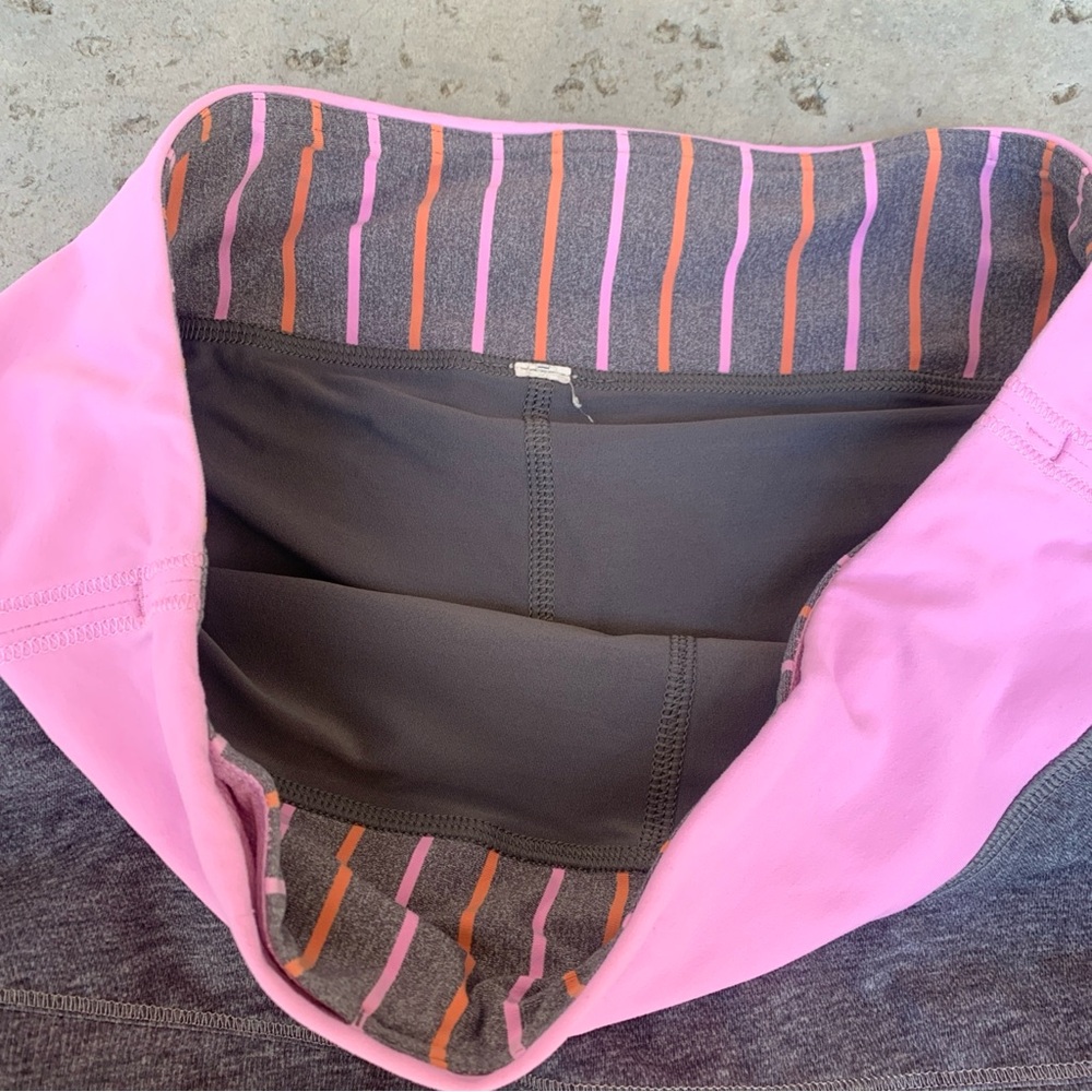 Lululemon Pace Rival Skirt/skort  size 6 Heather Grey and Pink four way stretch - Picture 9 of 14